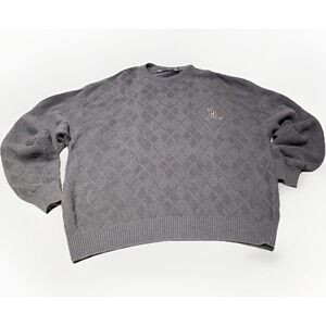 Vintage 90s Scottish‎ Isle Sweater Mens XL Gray Textured Knit Golf Cotton